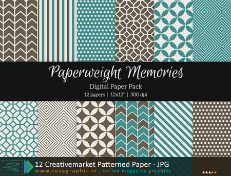 12 پترن طرح دار - Creativemarket Patterned Paper | رضاگرافیک 